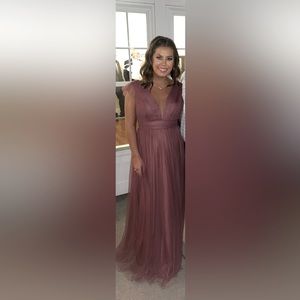 Revelry Cora Tulle Dress- Rosewood 332